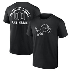 Detroit Lions Personalized Name & Number Monochrome T-Shirt - Black discount