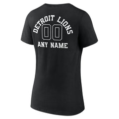 Detroit Lions Women's Personalized Name & Number Monochrome V-Neck T-Shirt - Black outlet