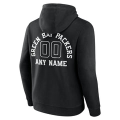 Green Bay Packers Personalized Name & Number Pullover Hoodie - Black discount