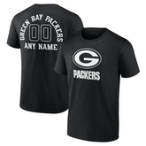 Green Bay Packers Personalized Name & Number Monochrome T-Shirt - Black sale