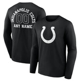Indianapolis Colts Personalized Name & Number Monochrome Long Sleeve T-Shirt - Black on sale