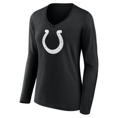Indianapolis Colts Women's Personalized Name & Number Monochrome Long Sleeve V-Neck T-Shirt - Black cheap