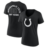 Indianapolis Colts Women's Personalized Name & Number Monochrome V-Neck T-Shirt - Black for sale