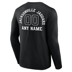 Jacksonville Jaguars Personalized Name & Number Monochrome Long Sleeve T-Shirt - Black cheap