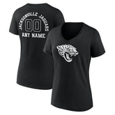 Jacksonville Jaguars Women's Personalized Name & Number Monochrome V-Neck T-Shirt - Black discount
