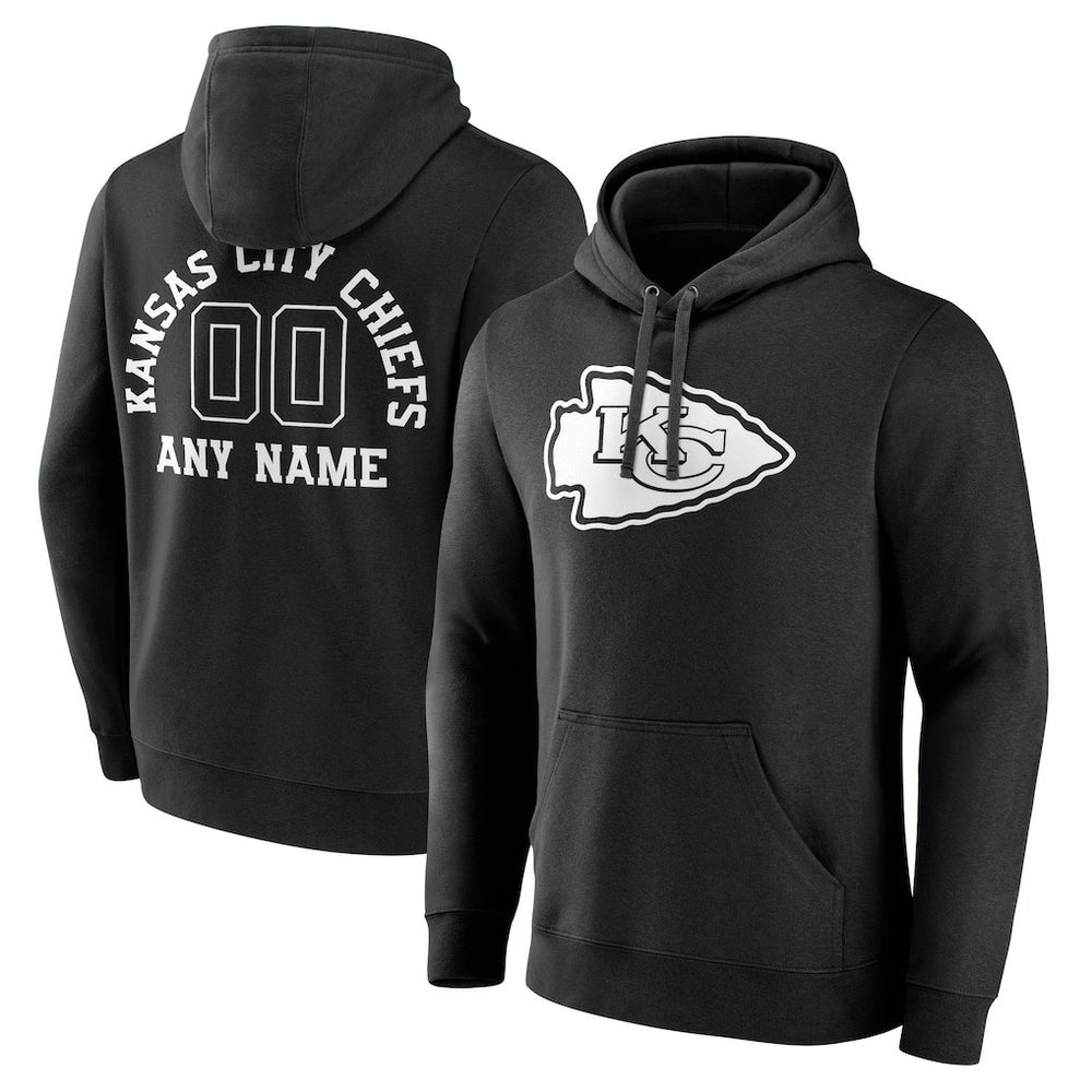Kansas City Chiefs Personalized Name & Number Pullover Hoodie - Black discount