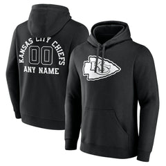 Kansas City Chiefs Personalized Name & Number Pullover Hoodie - Black discount