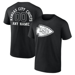Kansas City Chiefs Personalized Name & Number Monochrome T-Shirt - Black on sale