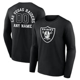 Las Vegas Raiders Personalized Name & Number Monochrome Long Sleeve T-Shirt - Black cheap