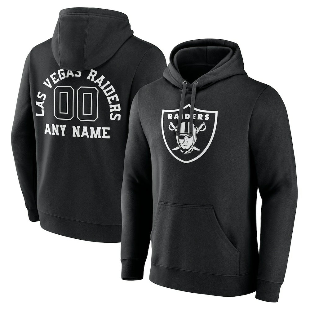 Las Vegas Raiders Personalized Name & Number Pullover Hoodie - Black on sale