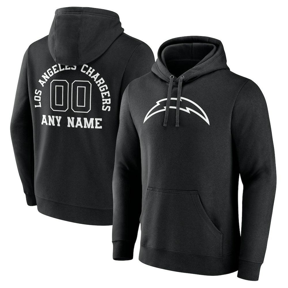 Los Angeles Chargers Personalized Name & Number Pullover Hoodie - Black online