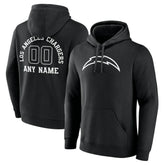 Los Angeles Chargers Personalized Name & Number Pullover Hoodie - Black online