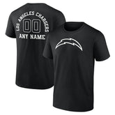 Los Angeles Chargers Personalized Name & Number Monochrome T-Shirt - Black cheap