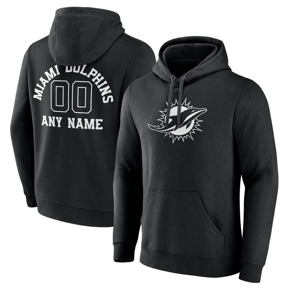Miami Dolphins Personalized Name & Number Pullover Hoodie - Black sale