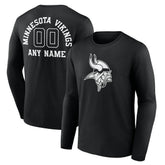 Minnesota Vikings Personalized Name & Number Monochrome Long Sleeve T-Shirt - Black outlet