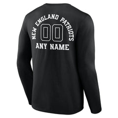 New England Patriots Personalized Name & Number Monochrome Long Sleeve T-Shirt - Black discount