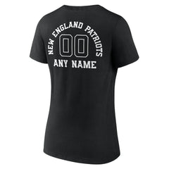 New England Patriots Women's Personalized Name & Number Monochrome V-Neck T-Shirt - Black sale