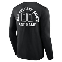New Orleans Saints Personalized Name & Number Monochrome Long Sleeve T-Shirt - Black cheap