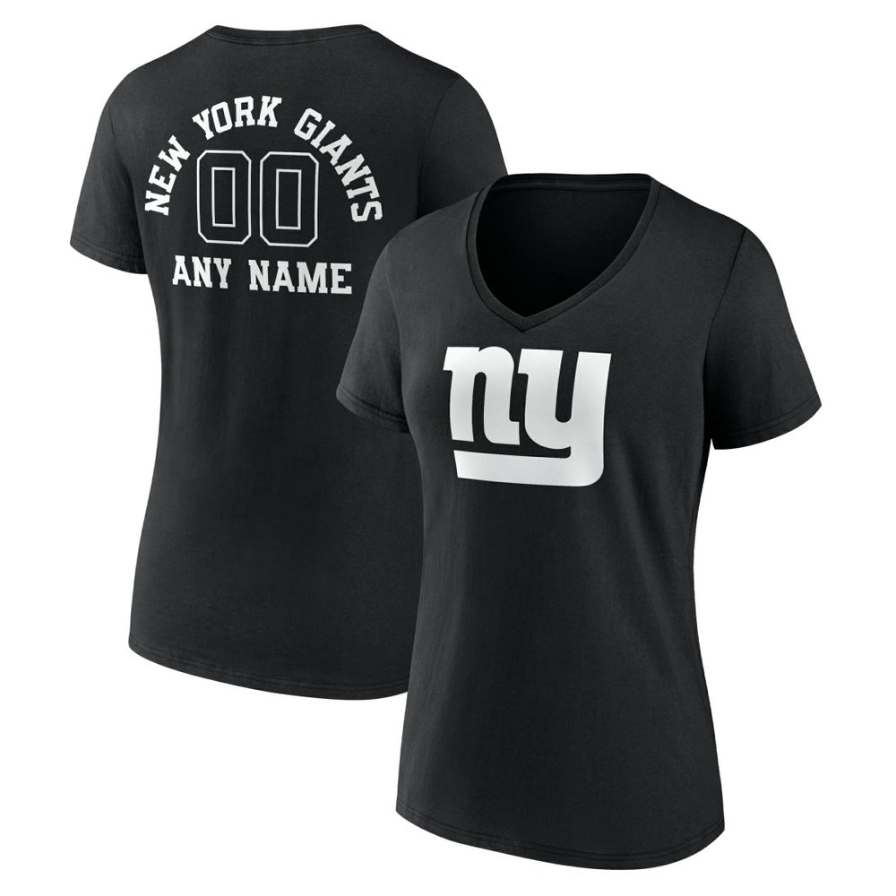 New York Giants Women's Personalized Name & Number Monochrome V-Neck T-Shirt - Black sale
