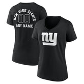 New York Giants Women's Personalized Name & Number Monochrome V-Neck T-Shirt - Black sale