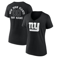 New York Giants Women's Personalized Name & Number Monochrome V-Neck T-Shirt - Black sale