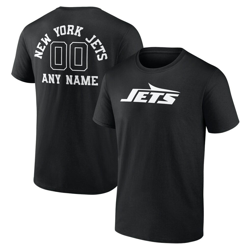 New York Jets Personalized Name & Number Monochrome T-Shirt - Black sale
