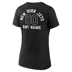 New York Jets Women's Personalized Name & Number Monochrome V-Neck T-Shirt - Black cheap