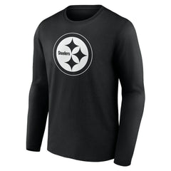 Pittsburgh Steelers Personalized Name & Number Monochrome Long Sleeve T-Shirt - Black on sale