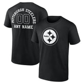 Pittsburgh Steelers Personalized Name & Number Monochrome T-Shirt - Black cheap