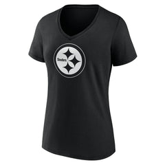 Pittsburgh Steelers Women's Personalized Name & Number Monochrome V-Neck T-Shirt - Black online