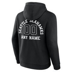Seattle Seahawks Personalized Name & Number Pullover Hoodie - Black cheap