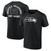 Seattle Seahawks Personalized Name & Number Monochrome T-Shirt - Black for sale