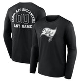 Tampa Bay Buccaneers Personalized Name & Number Monochrome Long Sleeve T-Shirt - Black cheap
