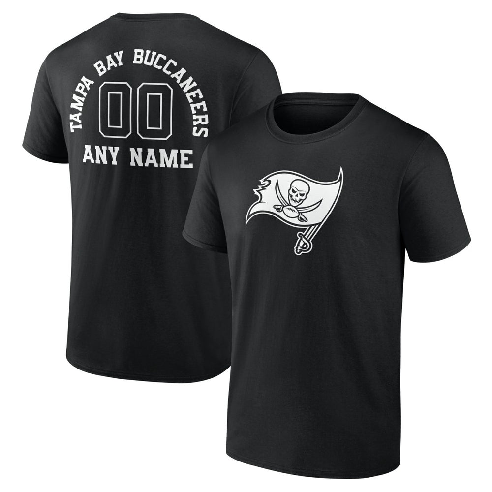Tampa Bay Buccaneers Personalized Name & Number Monochrome T-Shirt - Black for sale