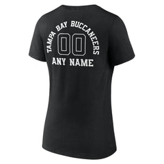 Tampa Bay Buccaneers Women's Personalized Name & Number Monochrome V-Neck T-Shirt - Black on sale