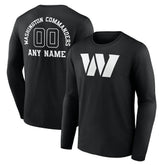 Washington Commanders Personalized Name & Number Monochrome Long Sleeve T-Shirt - Black discount