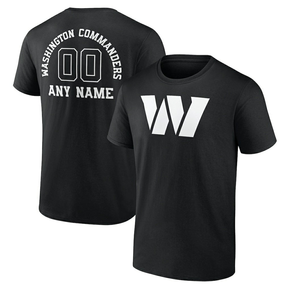 Washington Commanders Personalized Name & Number Monochrome T-Shirt - Black sale