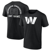 Washington Commanders Personalized Name & Number Monochrome T-Shirt - Black sale