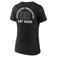 Washington Commanders Women's Personalized Name & Number Monochrome V-Neck T-Shirt - Black outlet