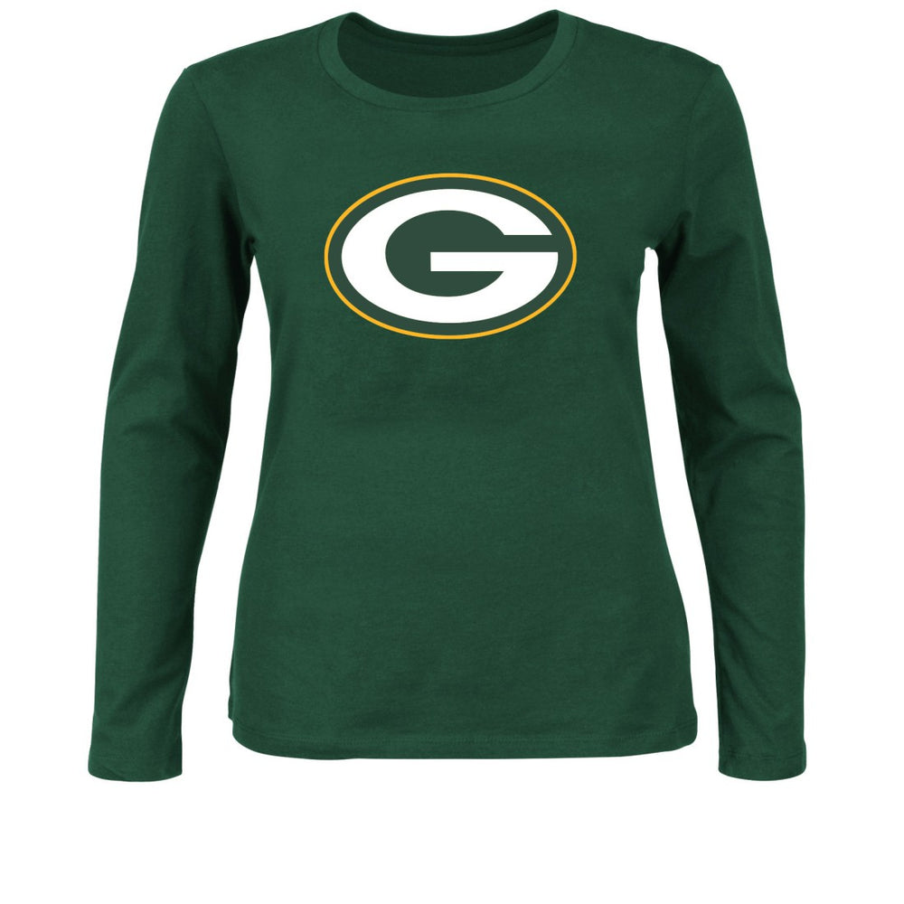 Green Bay Packers Women's Plus Size Long Sleeve T-Shirt - Green sale