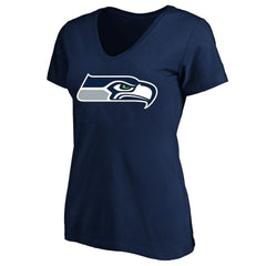Seattle Seahawks Women's Plus Size V-Neck T-Shirt - College Navy on sale