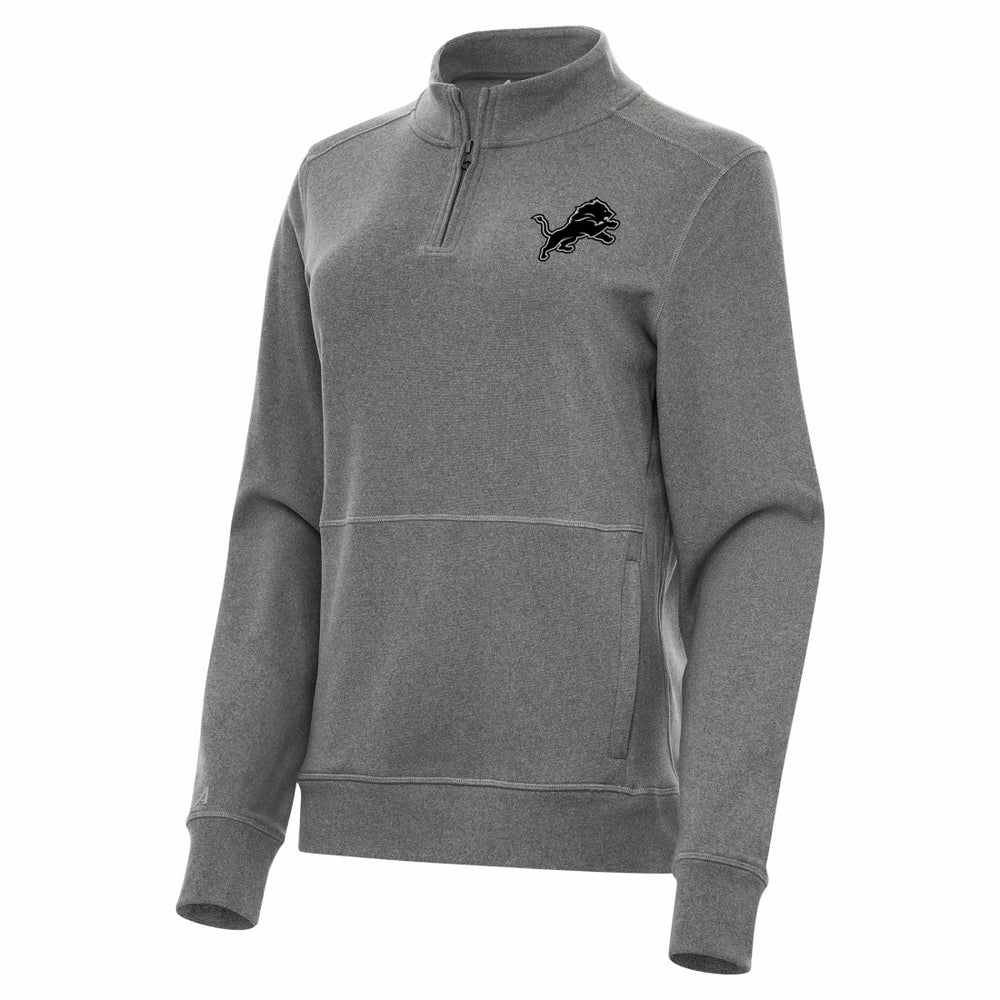 Detroit Lions Antigua Women's Crush Quarter-Zip Top - Heather Black on sale