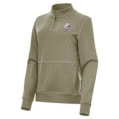 Cleveland Browns Antigua Women's Crush Quarter-Zip Top - Olive sale