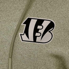 Cincinnati Bengals Antigua Women's Justice Pullover Hoodie - Olive on sale