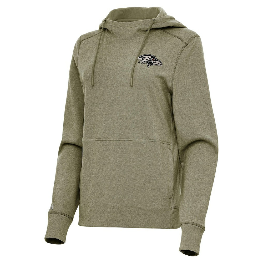 Baltimore Ravens Antigua Women's Justice Pullover Hoodie - Olive on sale