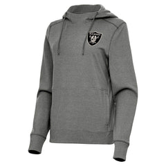 Las Vegas Raiders Antigua Women's Justice Pullover Hoodie - Heather Black discount