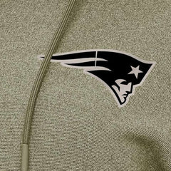 New England Patriots Antigua Women's Justice Pullover Hoodie - Olive outlet