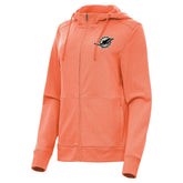 Miami Dolphins Antigua Women's Seeker Full-Zip Hoodie Jacket - Heather Orange outlet