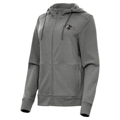 Baltimore Ravens Antigua Women's Seeker Full-Zip Hoodie Jacket - Heather Black for sale