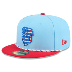 San Francisco Giants 2025 Fourth of July 59FIFTY Fitted Hat - Light Blue/Red | New Era